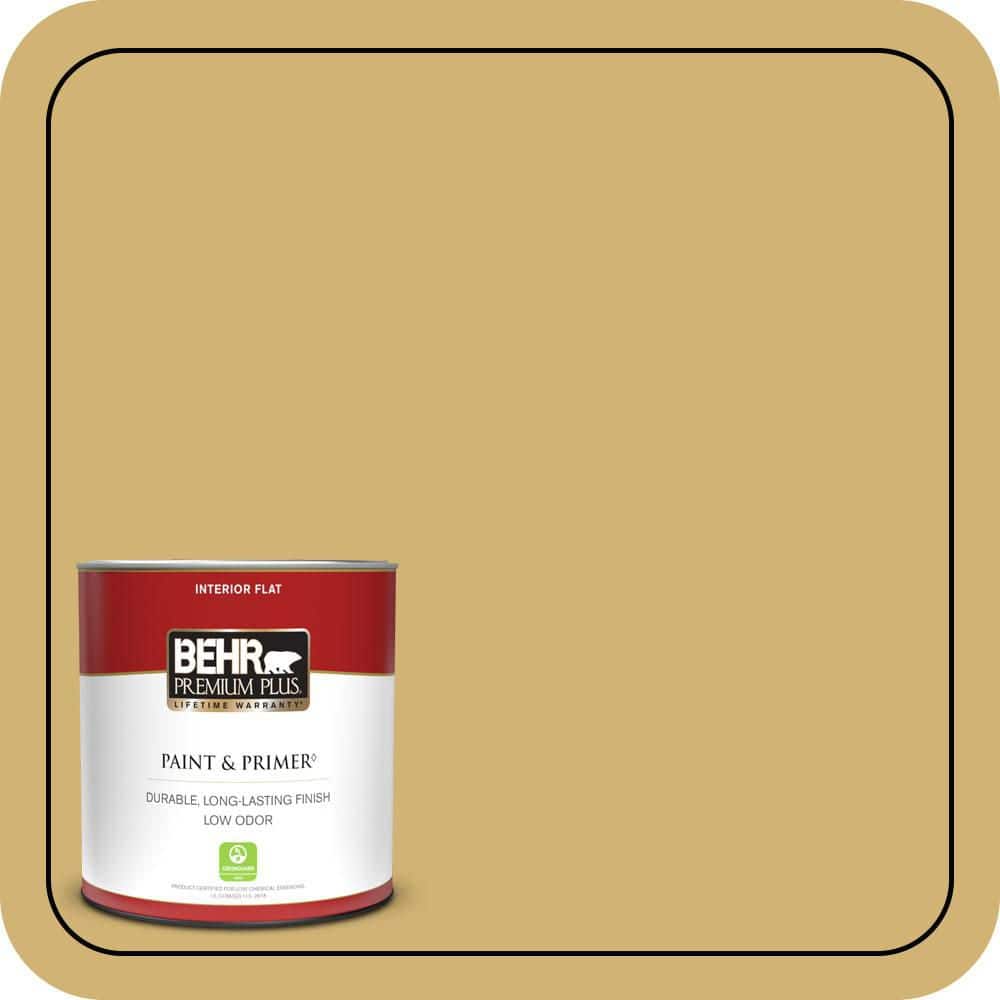 BEHR PREMIUM PLUS #M320-5 Dried Chamomile Flat Low Odor & Primer