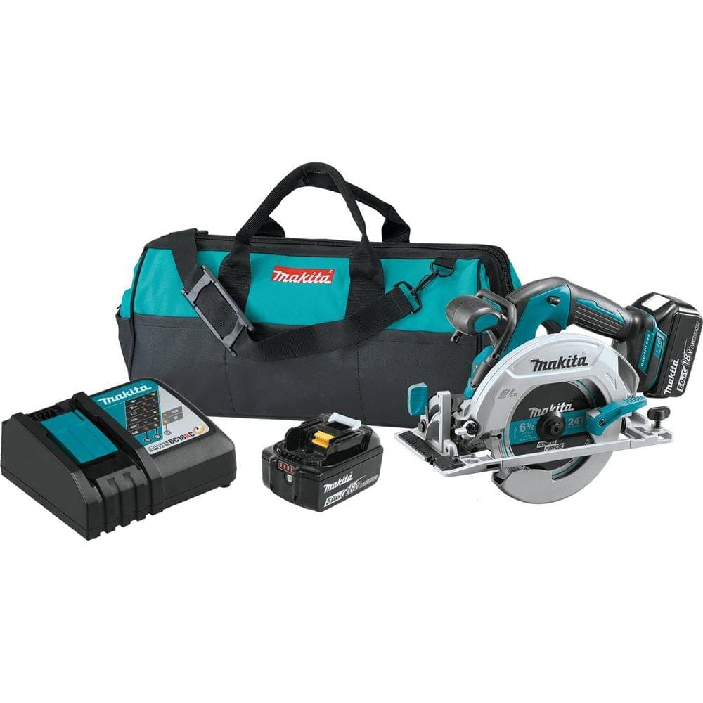 Makita 18V 5.0Ah LXT Lithium-Ion Brushless Cordless 6-1/2 in. Circular Saw Kit