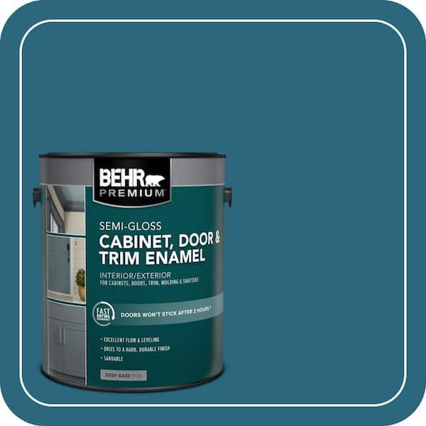BEHR PREMIUM 1 gal. #M480-7 Ice Cave Semi-Gloss Enamel Interior/Exterior Cabinet, Door & Trim Paint (2)