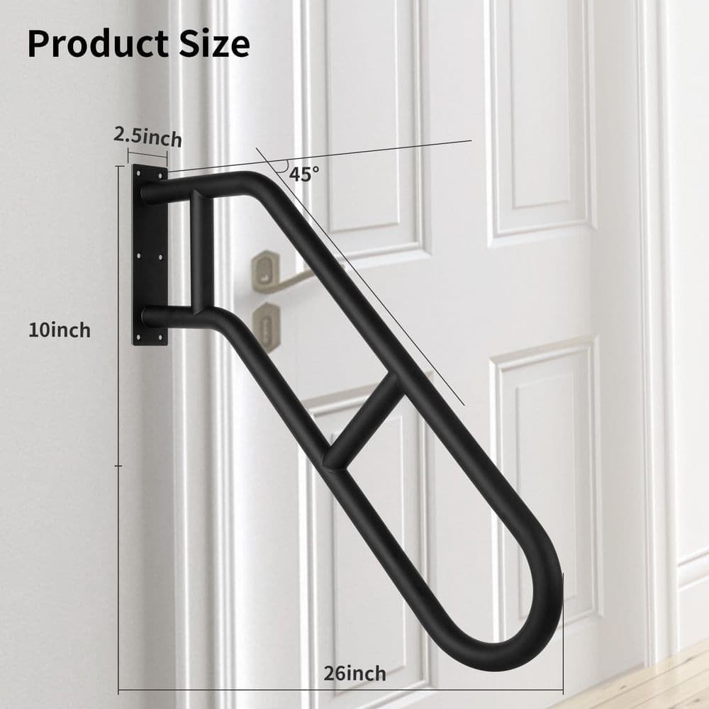 Unbranded Stainless Steel Handrail for Cable Railing System Wall Mount U-Shape Outdoor Step Safety Handle 1 Pack (2)
