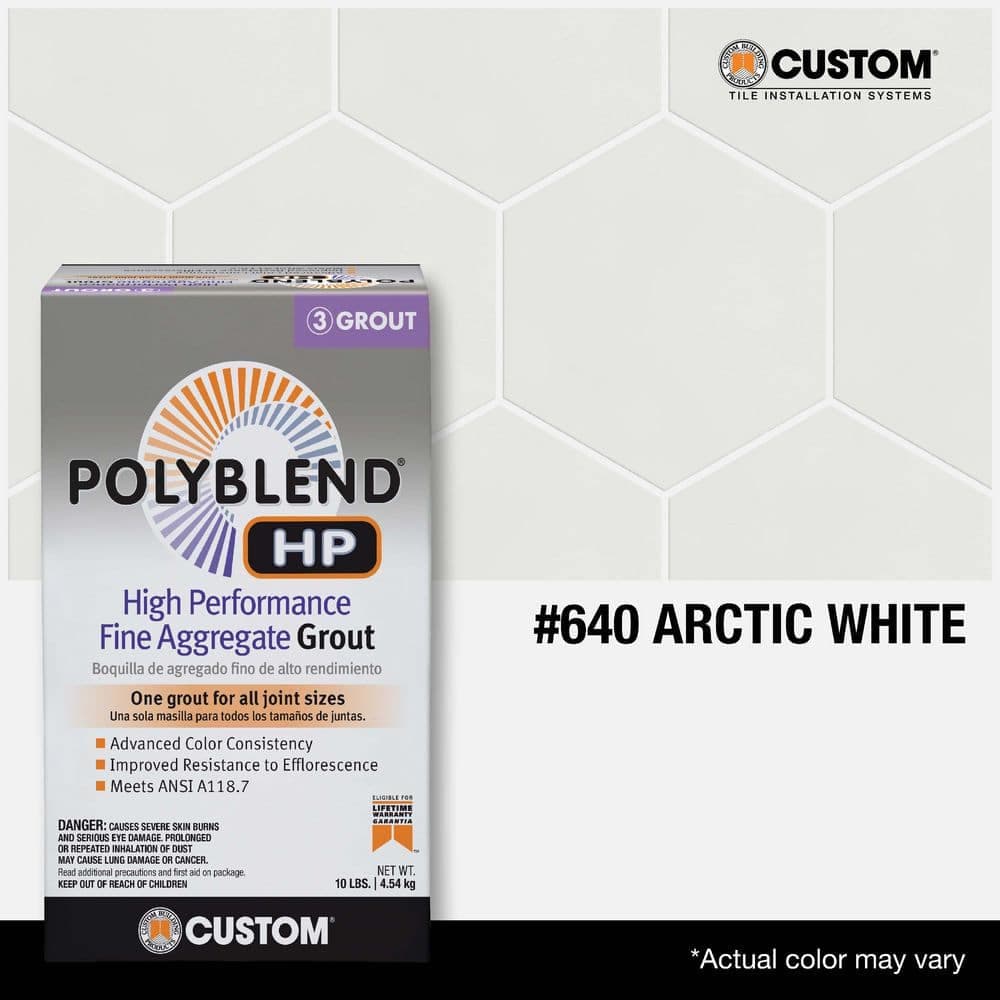 Custom Building Products Polyblend HP #640 Arctic White 10 lbs. High Performance Fine Aggregate Grout (3)