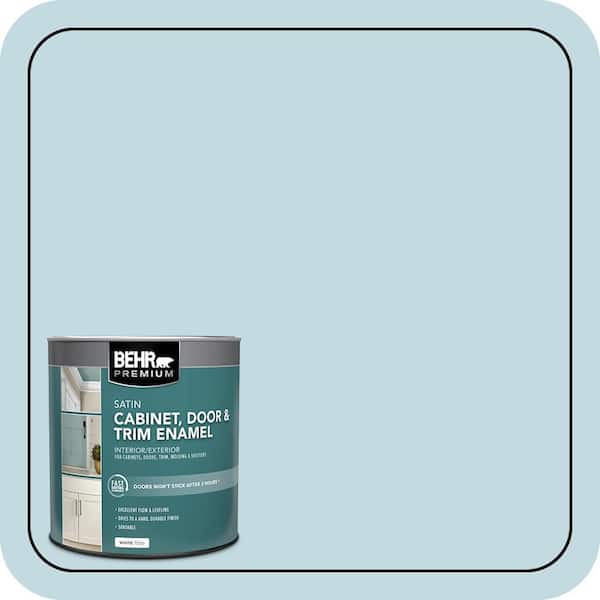 BEHR PREMIUM 1 qt. #S480-1 Rain Dance Satin Enamel Interior/Exterior Cabinet, Door & Trim Paint (2)