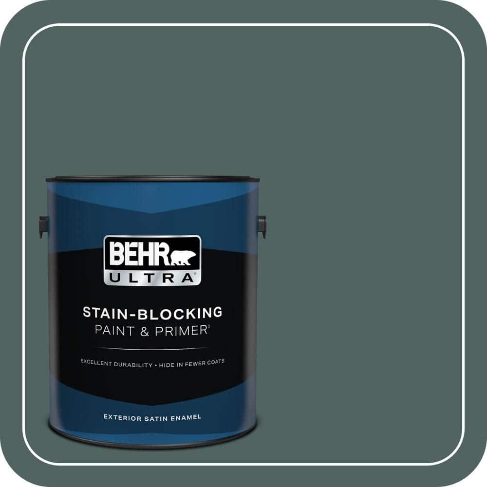 BEHR ULTRA 1 gal. #S430-7 Blue Fir Satin Enamel Exterior Paint & Primer