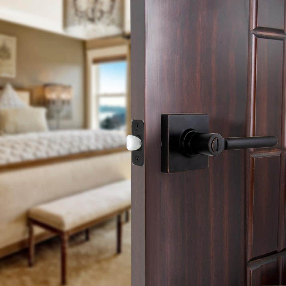 Defiant Tonebridge Aged Bronze Bed/Bath Door Lever with Square Rose 8-Pack