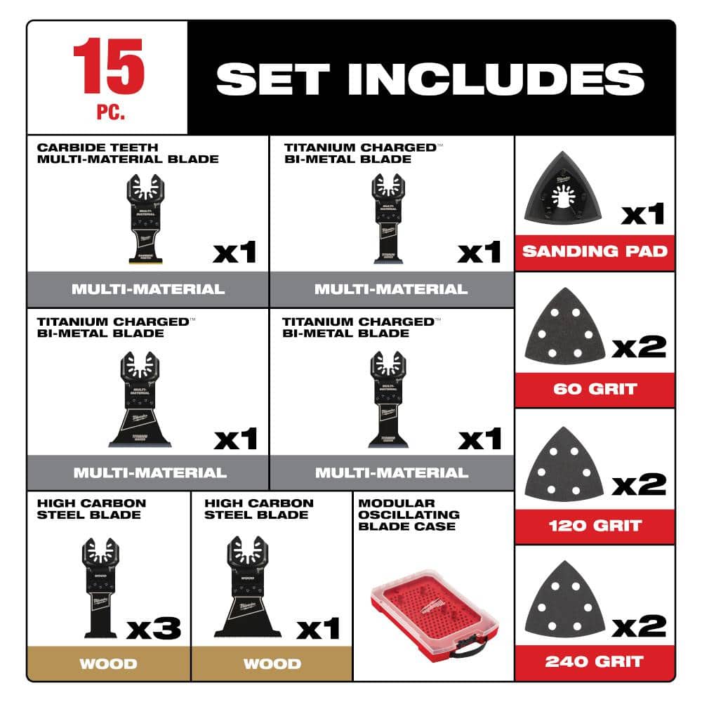 Milwaukee Oscillating Multi-Tool Blade Kit (15-Piece) (4)