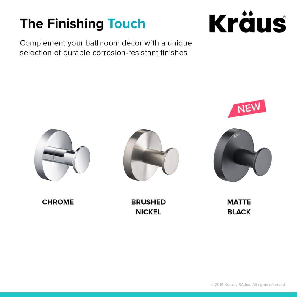 KRAUS Elie Bathroom Robe and Towel Hook (4)