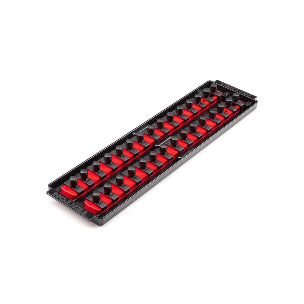 TEKTON 3/8 in. Drive 2-Rail Socket Organizer Set, Red (30-Tool)