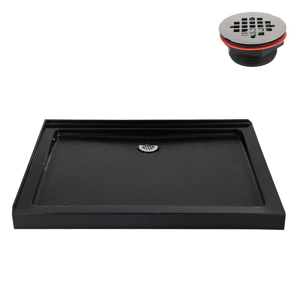 Streamline NT-2340-424-BL 42 in. 34 in. Corner Acrylic Shower Pan Base with Drain, Drain Included