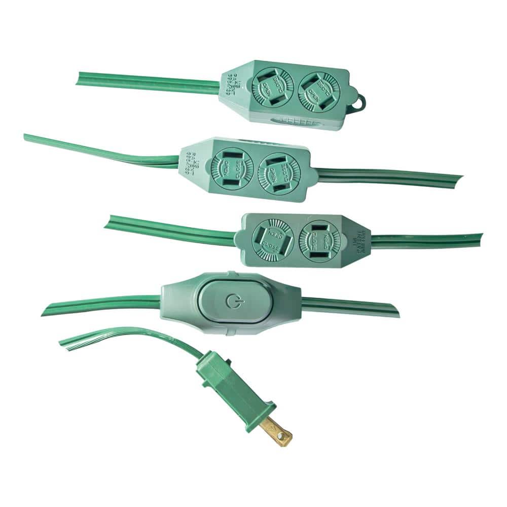 GoGreen Power 9-Outlet 18/2 Extension Cord, Green (1)
