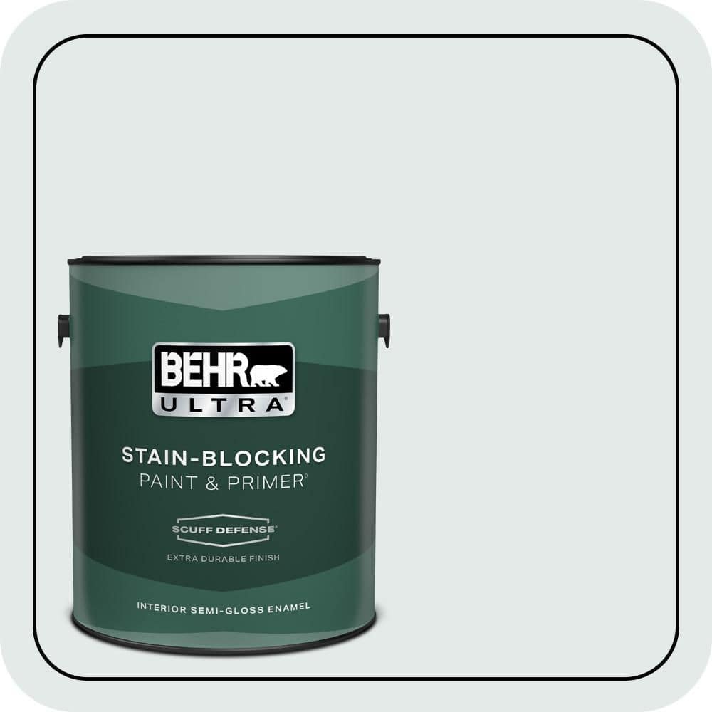 BEHR ULTRA 1 gal. #PWN-27 Blue Opal Extra Durable Semi-Gloss Enamel Interior Paint & Primer