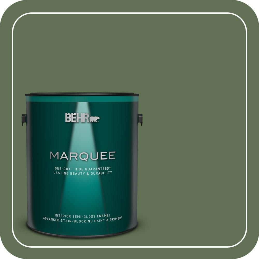 BEHR MARQUEE 1 gal. #QE-39 Willow Leaf Semi-Gloss Enamel Interior Paint & Primer