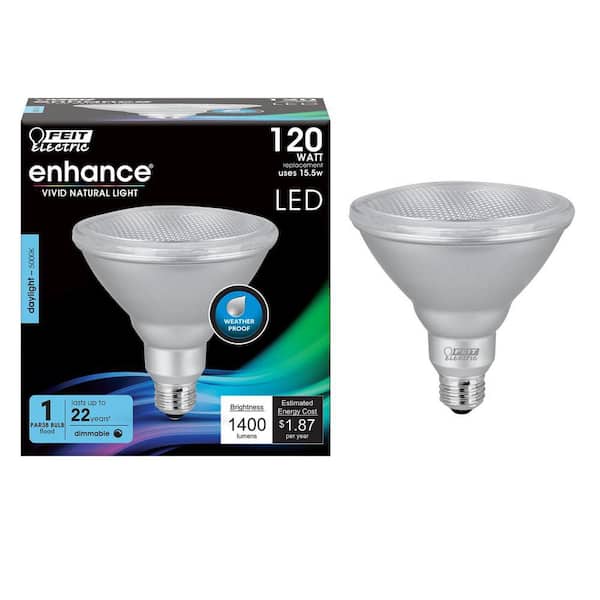 Feit Electric 120-Watt Equivalent PAR38 Outdoor Dimmable CEC Title 20 90 CRI E26 Medium Base Flood LED Light Bulb, Daylight 5000K