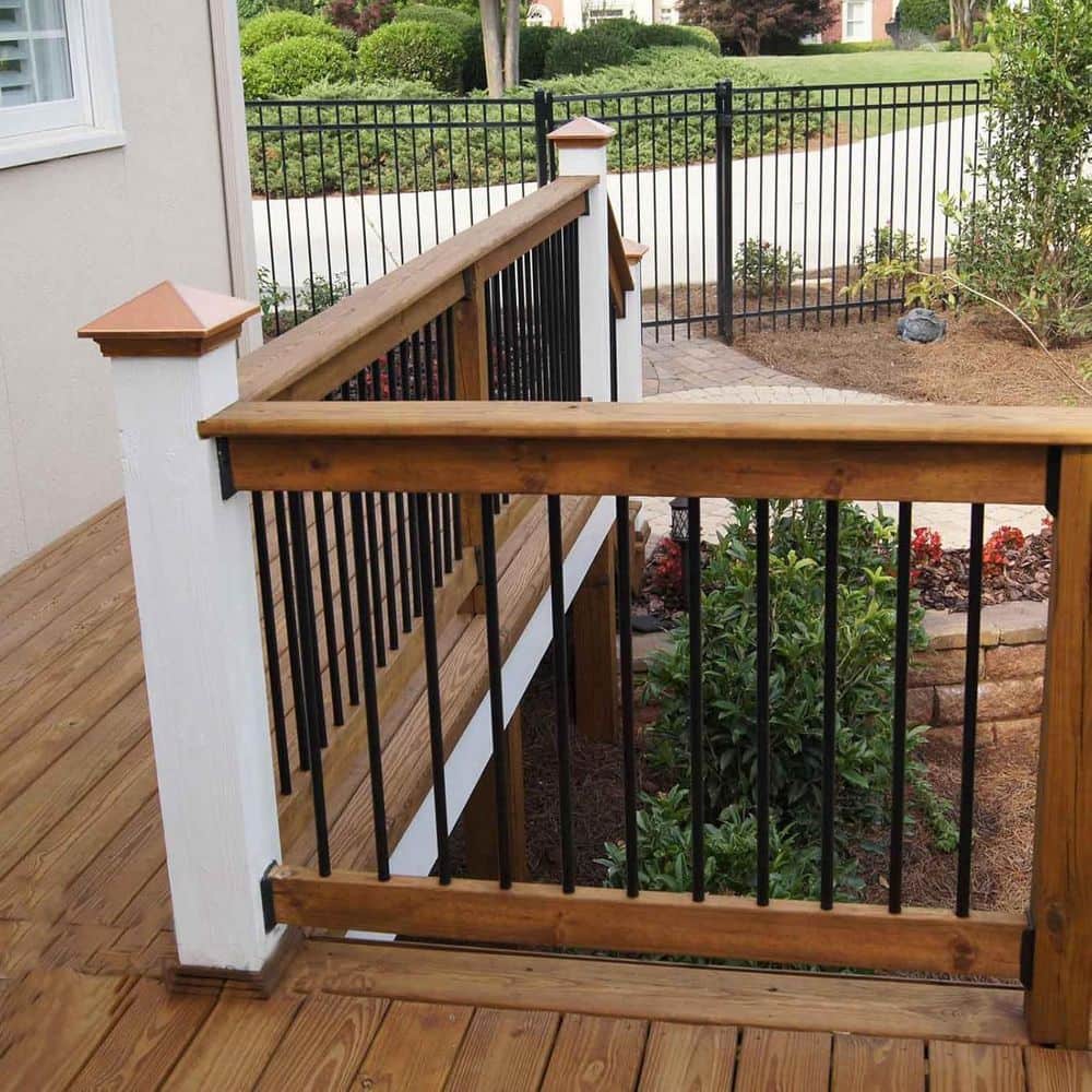Afoxsos 50 Pack 36 in. Black Aluminum Stair Railing Kit for Deck Porch Staircase Balusters (2)