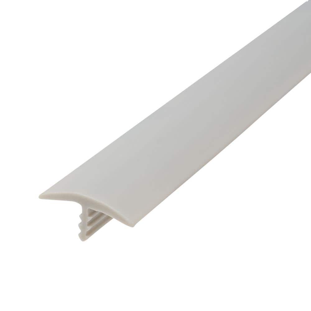 Outwater 13/16 in. Folkston Grey Flexible Polyethylene Center Barb Hobbyist Pack Bumper Tee Moulding Edging 25 ft. long Coil (1)