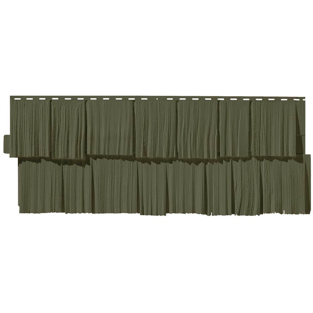 NovikShake 18.8 in. x 48.4 in. HS Hand Split Shake Polymer Siding in Brunswick Green (9 Panels Per Box, 49.4 sq. ft.) (1)