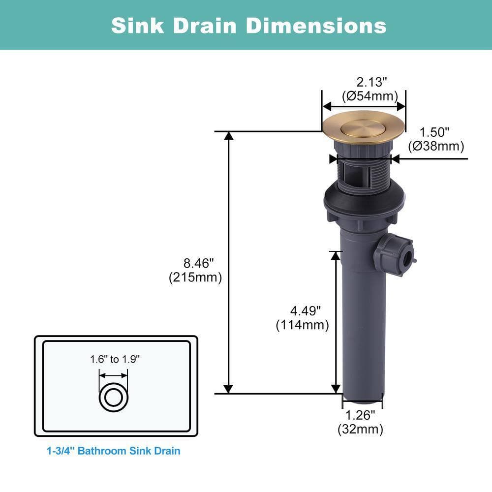 ARCORA 2-Pack 1/8 in. 8 5/8 in. 8 5/8 in Bathroom Sink Lift Rod Drain (3)