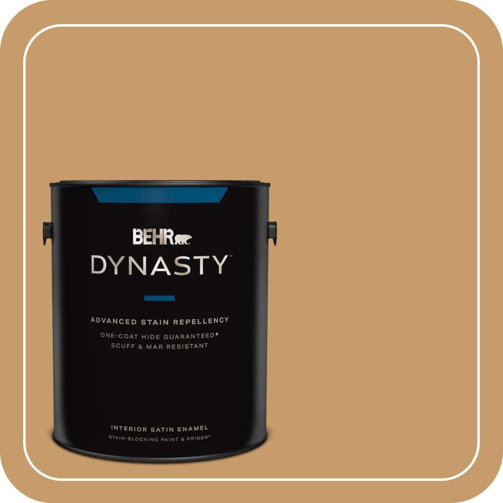 BEHR DYNASTY 1 gal. #S290-5 Amber Autumn Satin Enamel Interior Stain-Blocking Paint and Primer