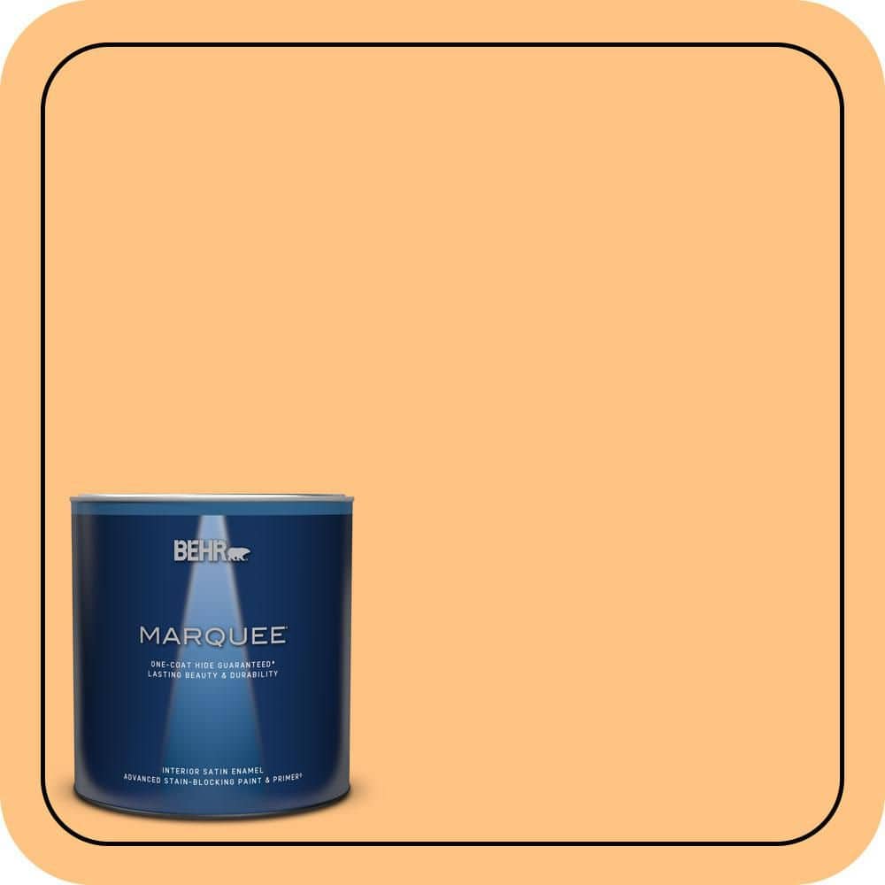 BEHR MARQUEE 1 qt. #PMD-68 Amber Sun Satin Enamel Interior Paint & Primer