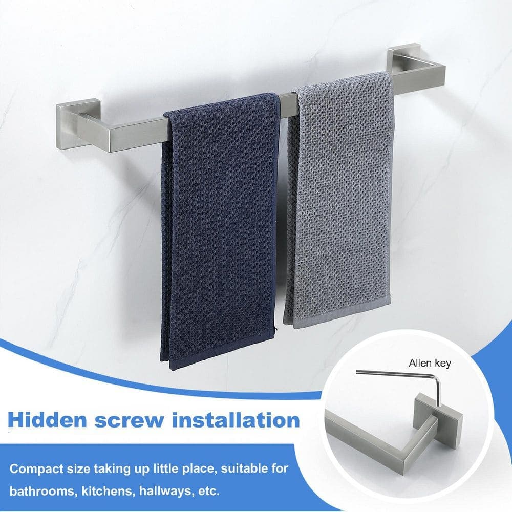 ATKING Wall Mounted 5-Piece Bath Hardware Set Towel Bar Set with Mounting Hardware Towel Ring (3)