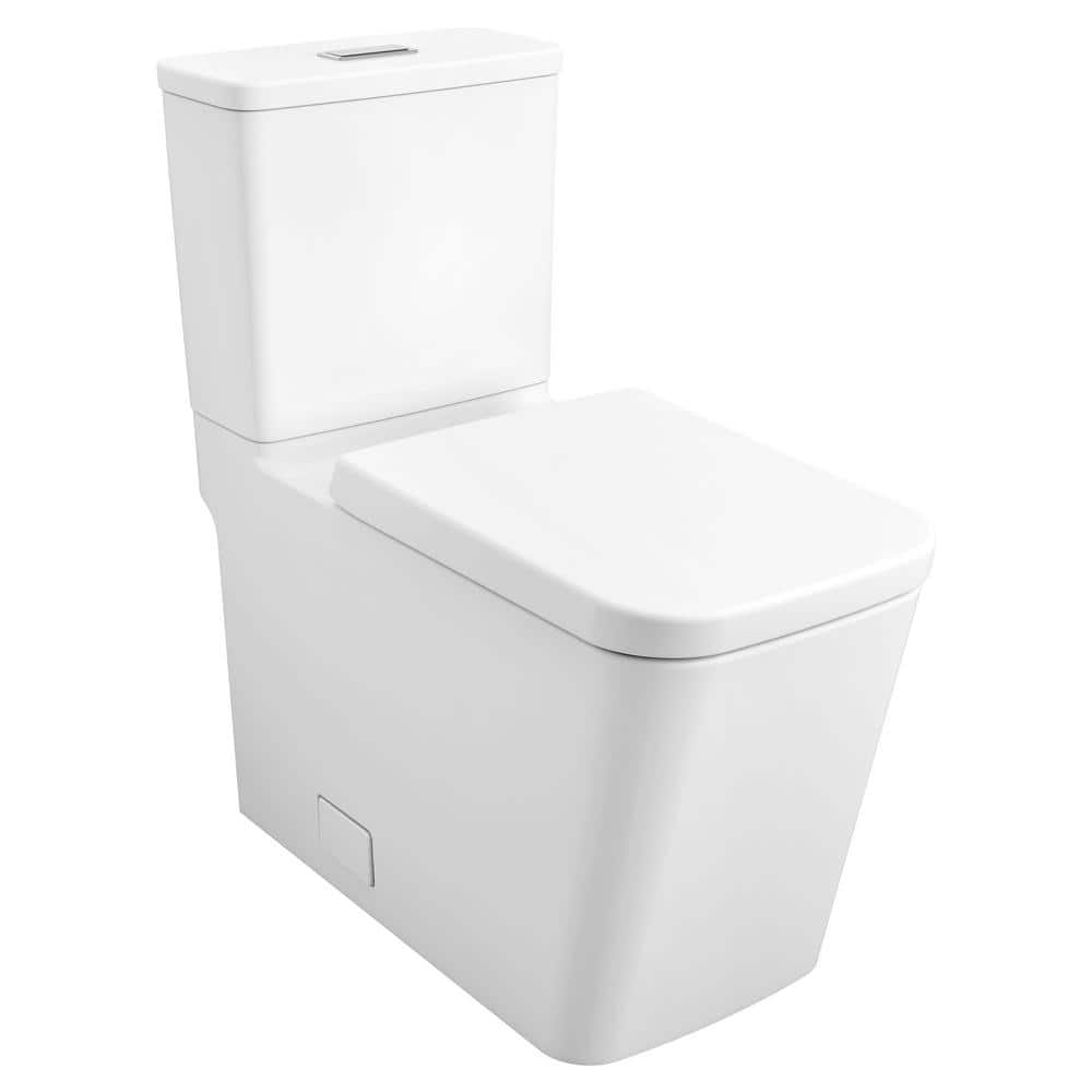 GROHE Eurocube 2-piece 1.28/1.0 GPF Dual Flush Elongated Toilet in Alpine White, Seat Included (1)