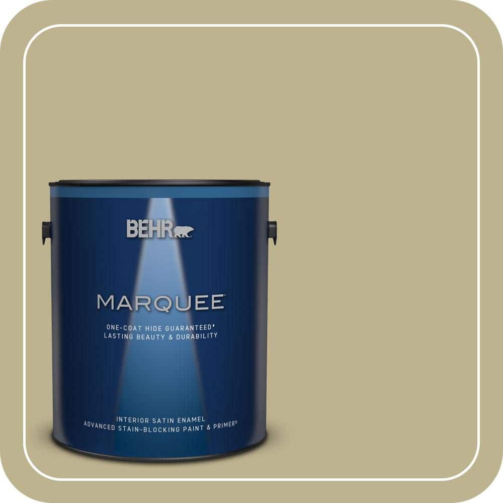 BEHR MARQUEE 1 gal. #PPU9-10 Wasabi Powder Satin Enamel Interior Paint & Primer