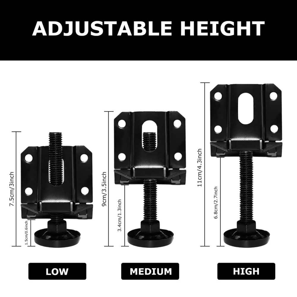 Wudkey 16-Piece Heavy Duty Adjustable Leveling Feet with Hexagon Nuts Lock, Furniture Legs Levelers for Table and Cabinets (2)