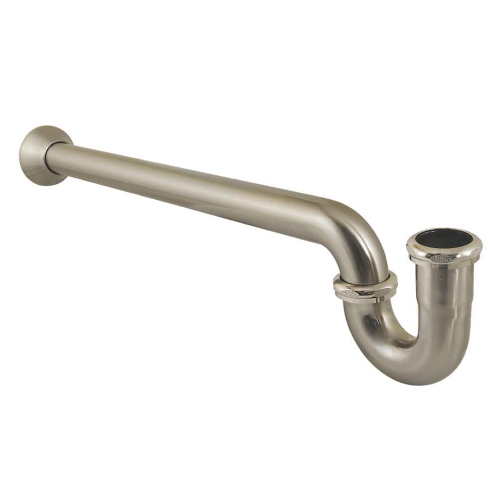 Kingston Brass Vintage 1-1/2 in. 18-Gauge Brass Decor P-Trap in Brushed Nickel (1)