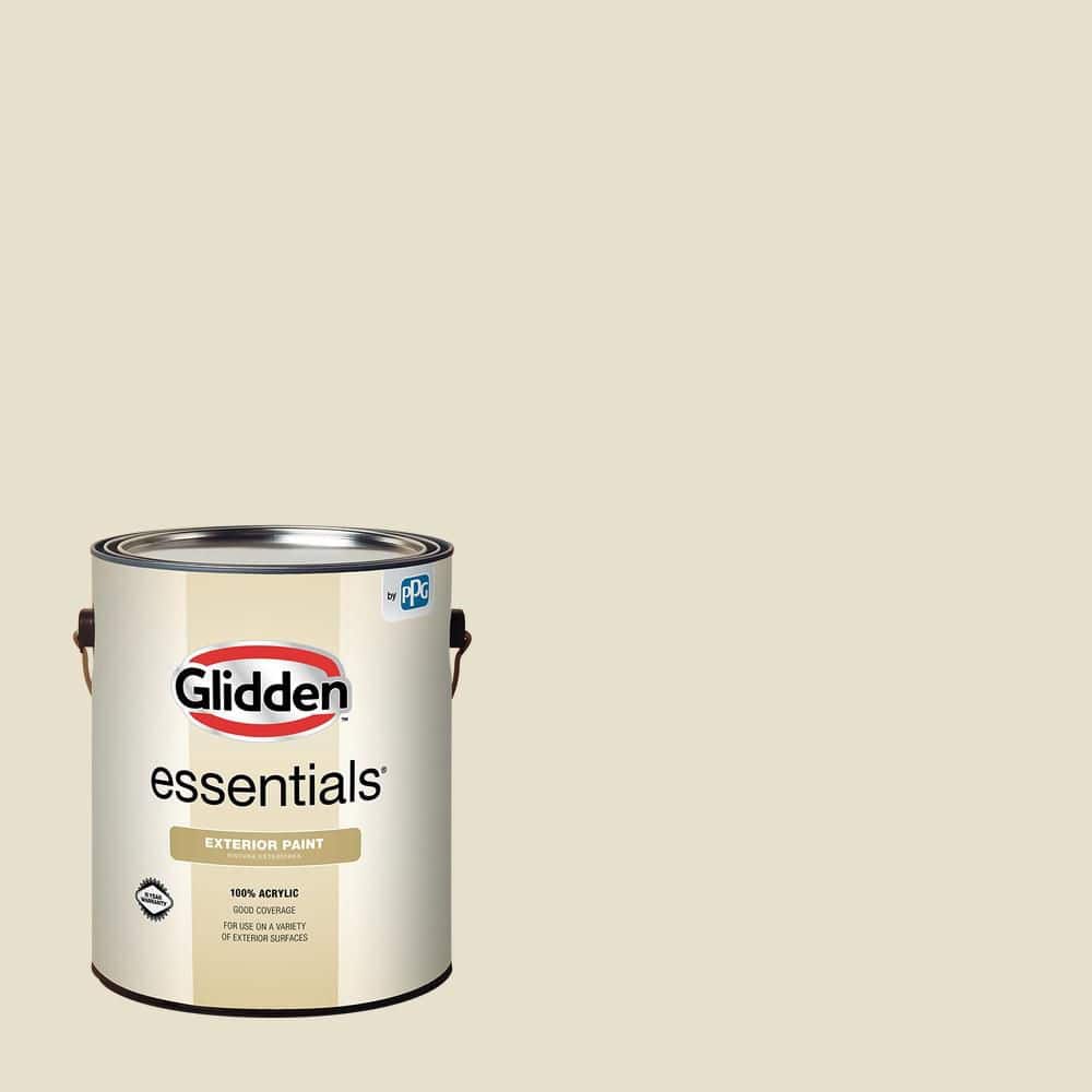 Glidden Essentials 1 gal. PPG1099-2 Vanilla Love Satin Exterior Paint