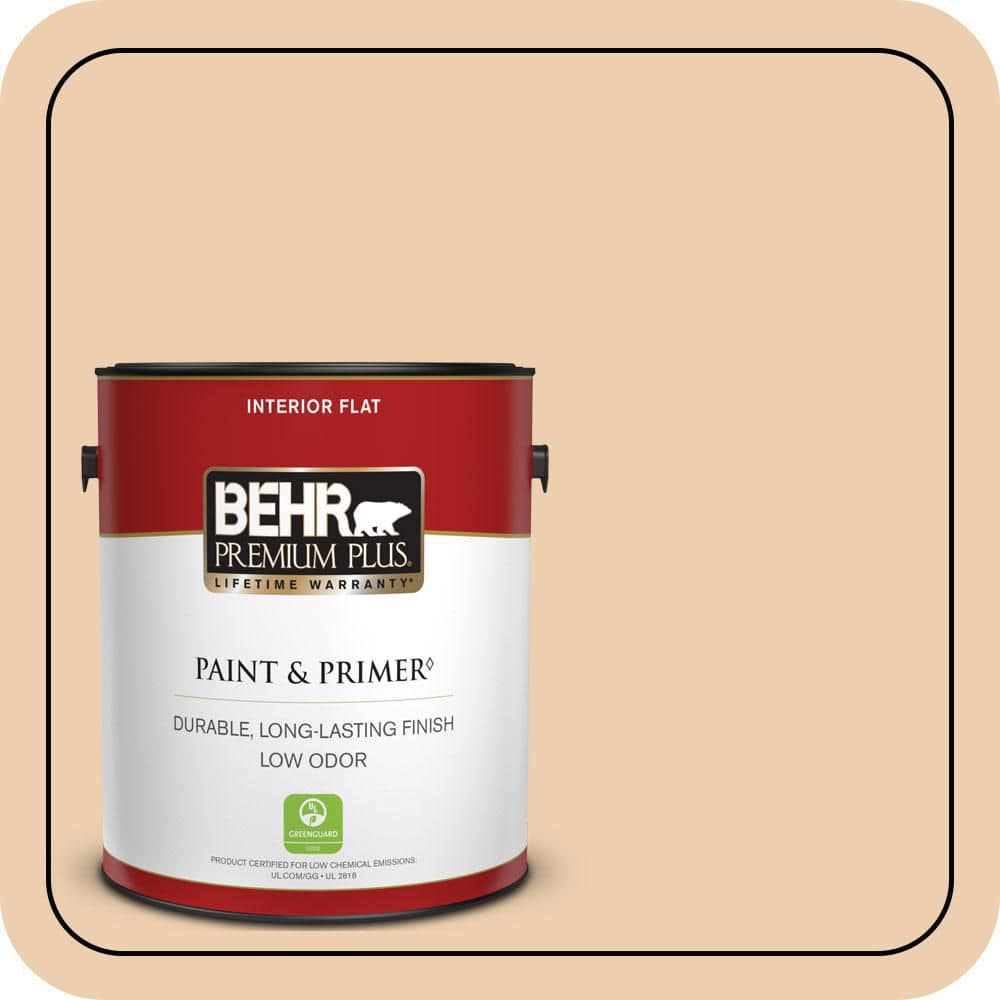 BEHR PREMIUM PLUS 1 gal. #S270-2 Chai Flat Low Odor Interior Paint & Primer