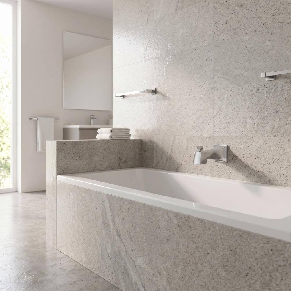 ALEASHA Modern Square Tub Spout with Integrated Diverter in Polished Chrome (3)