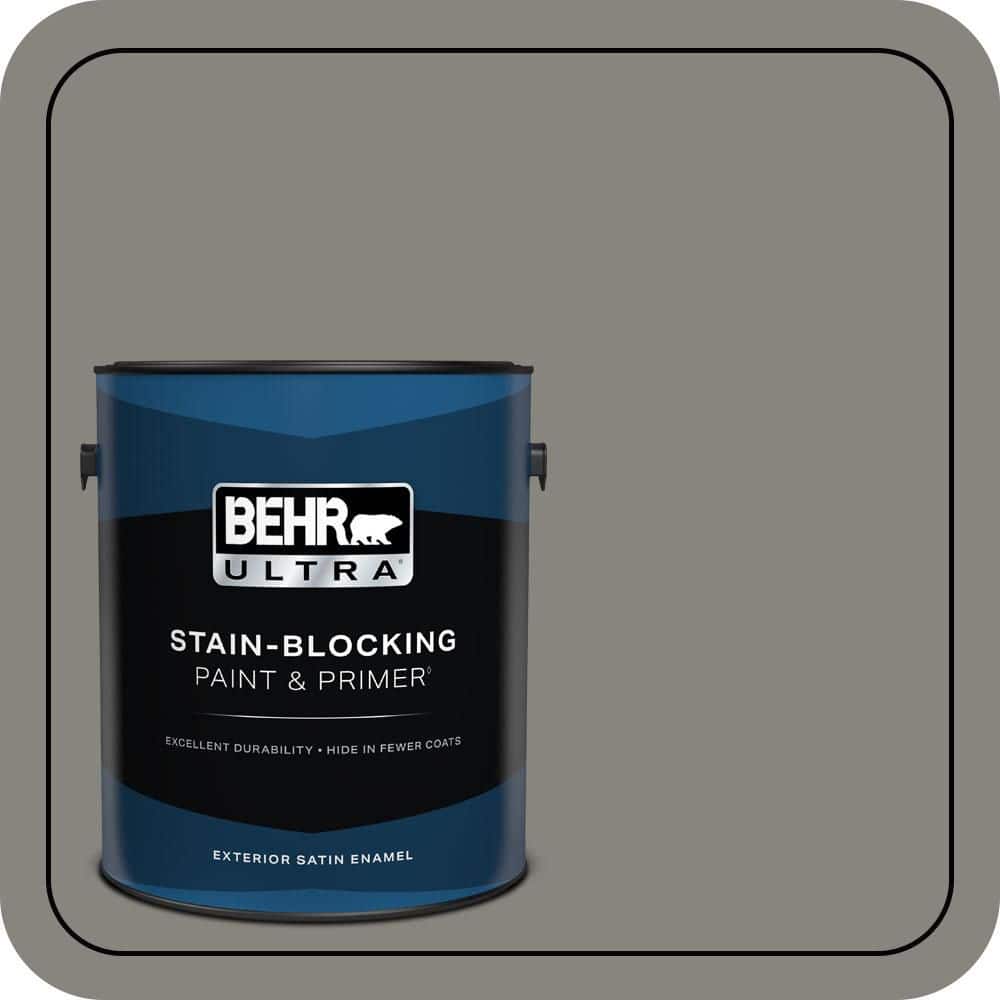 BEHR ULTRA 1 gal. #PPU24-07 Barnwood Gray Satin Enamel Exterior Paint & Primer