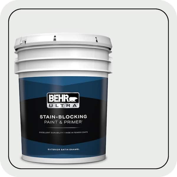 BEHR ULTRA 5 gal. #W-F-510 Silver Sky Satin Enamel Exterior Paint & Primer (2)
