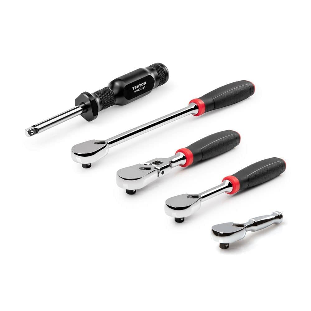 TEKTON 1/4 in. Drive Comfort Grip Ratchet and Spinner Handle Set (5-Piece) (3)