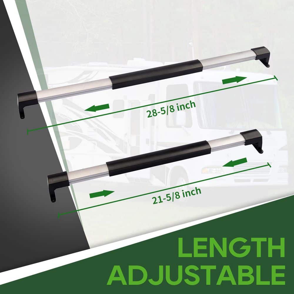 NVNOO 21-5/8 in. to 28-5/8 in. Adjustable RV Screen Door Cross Bar Handle with Sturdy and Secure Non-Slip Grip, Black (1-Pack) (2)