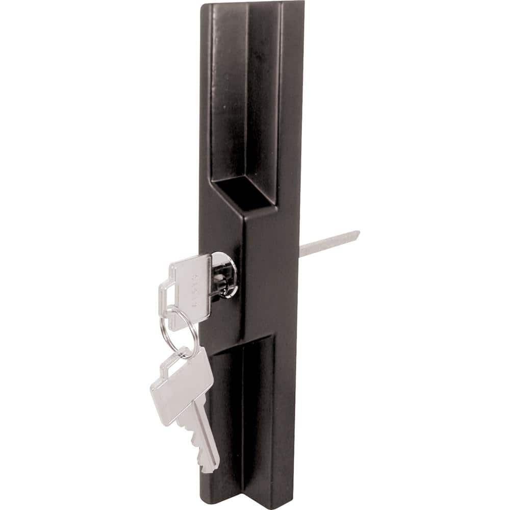 Prime-Line Black Diecast Sliding Door Outside Pull Keyed, Adams Rite and W & F