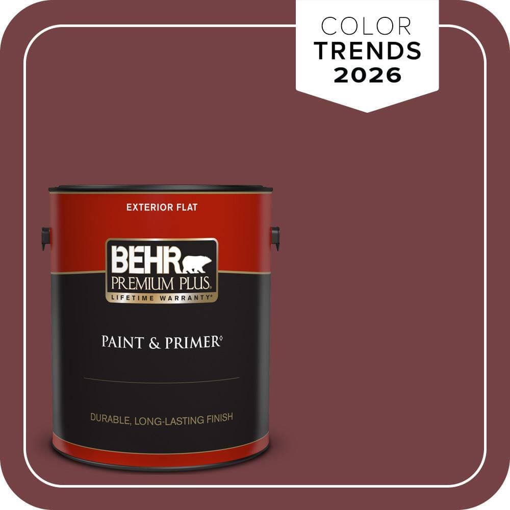 BEHR PREMIUM PLUS 1 gal. #MQ1-15 Rumors Flat Exterior Paint & Primer