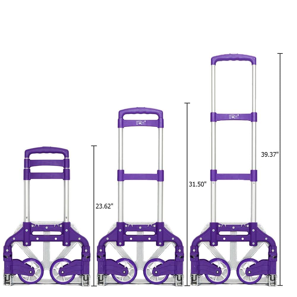 Karl home 165 lbs. Capacity Aluminium Folding Dolly Push Hand Truck in Purple (3)
