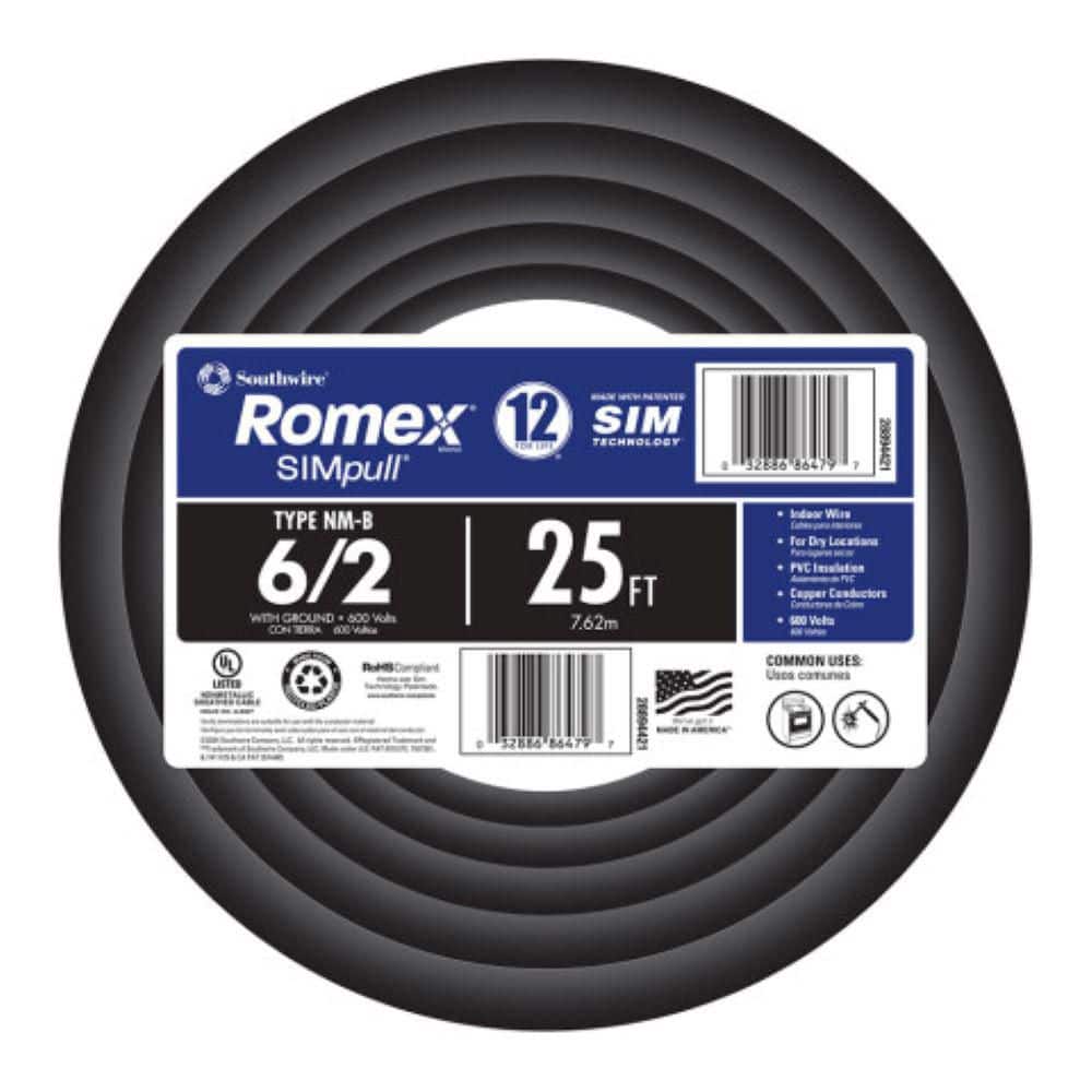 Southwire 6/2 Stranded Romex SIMpull CU NM-B W/G Wire