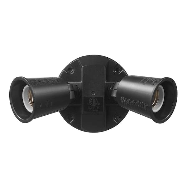 Defiant PAR Black Switch Activated Wired Outdoor 2-Head Security Flood Light