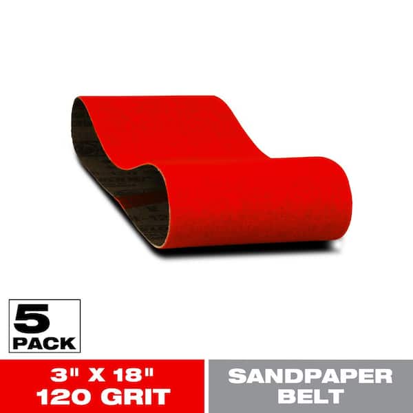DIABLO 3 in. x 18 in. 50-Grit Sanding Belt (5-Pack) (4)