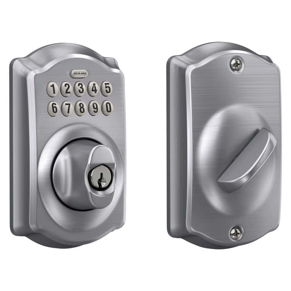 Schlage Camelot Satin Chrome Electronic Keypad Deadbolt