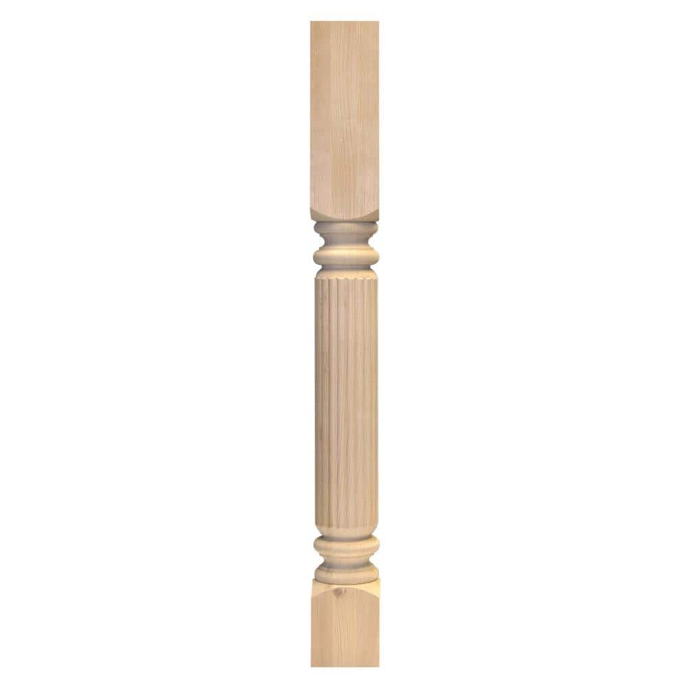 Waddell Athens Reeded Kitchen Island Turning - 35.25 in. H x 3.75 in. Dia. - Furniture Grade Unfinished Pine - DIY Home Accents