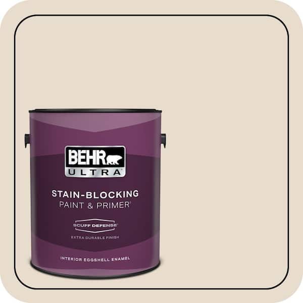 BEHR ULTRA 1 gal. #OR-W11 White Mocha Extra Durable Eggshell Enamel Interior Paint & Primer (2)