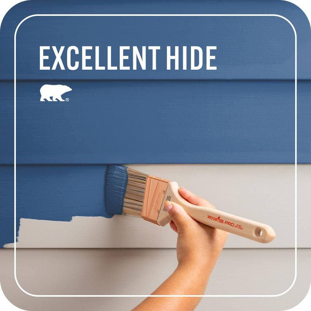 BEHR PREMIUM PLUS 1 gal. #590B-7 Award Blue Flat Exterior Paint & Primer (3)