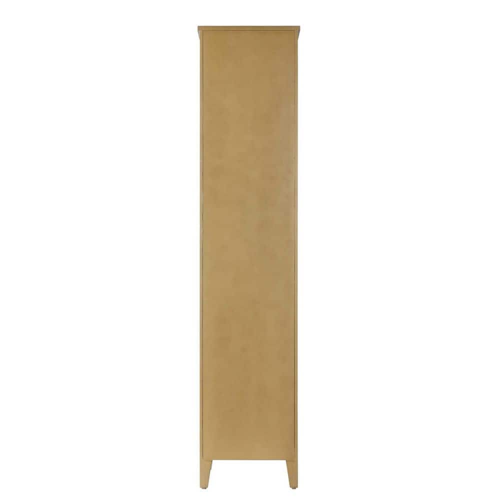 TIMELESS HOME 16 in. W x 18 in. D x 72 in. H Beige Freestanding Linen Cabinet (2)