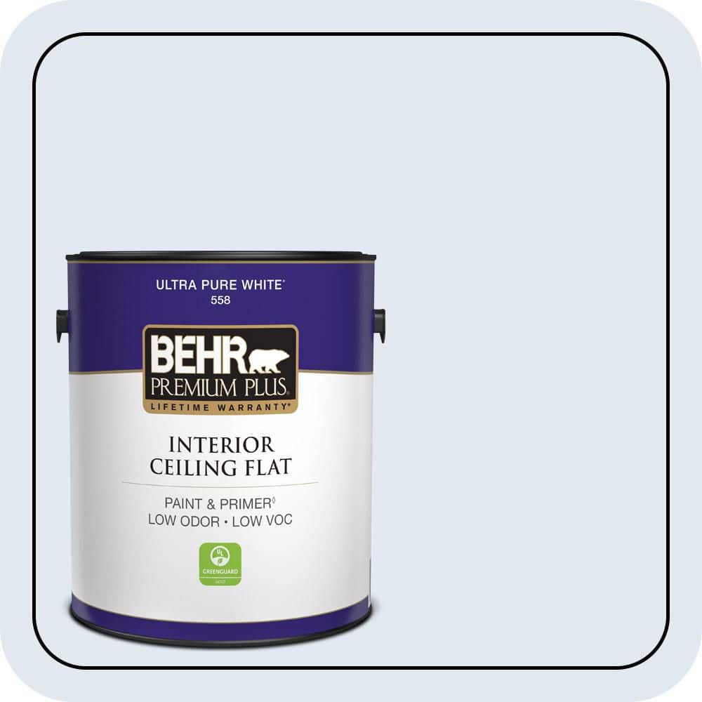 BEHR PREMIUM PLUS 1 gal. #M540-1 Bellflower Blue Ceiling Flat Interior Paint & Primer (1)