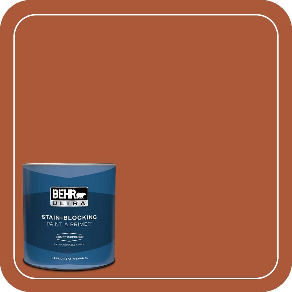 BEHR ULTRA 1 qt. #S-H-220 Summer Heat Extra Durable Satin Enamel Interior Paint & Primer