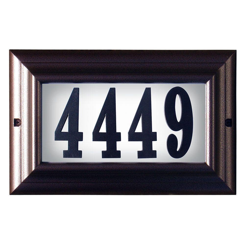 QualArc Edgewood Large Aluminum Lighted Address Plaque