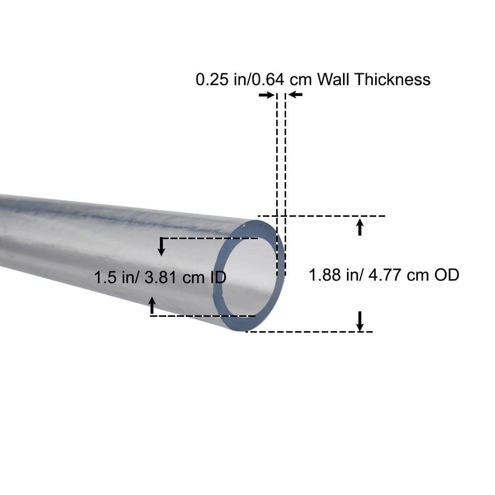 Everbilt 1-7/8 in. O. D. x 1-1/2 in. I. D. x 24 in. Clear PVC Vinyl Tube (2)