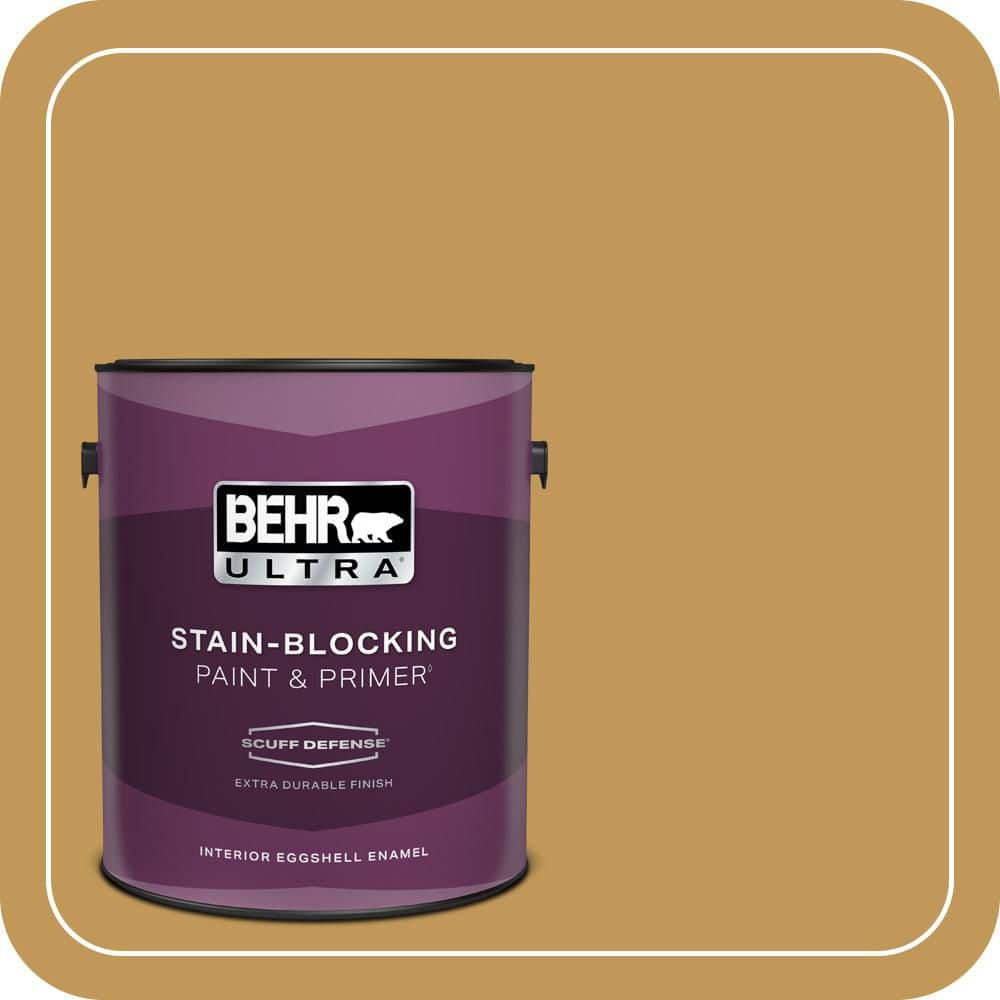 BEHR ULTRA 1 gal. #330D-6 Townhouse Tan Extra Durable Eggshell Enamel Interior Paint & Primer